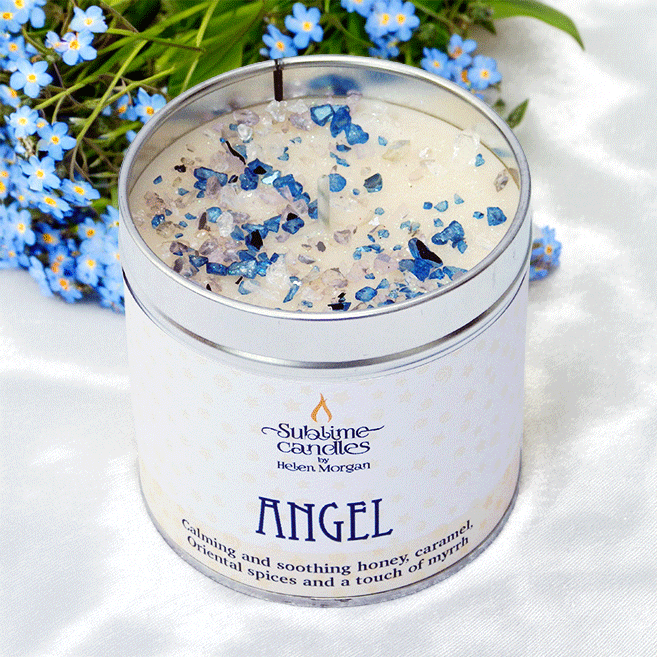 Angel-candle-tin Angel scented candle