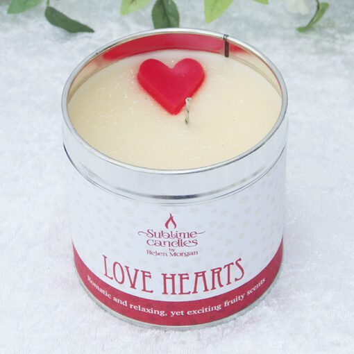 love hearts candle