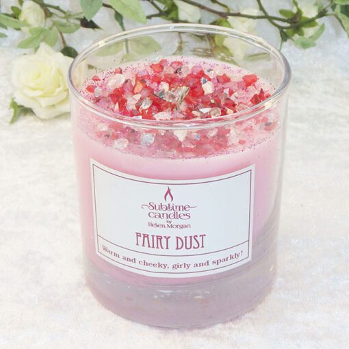 fairy dust glass candle