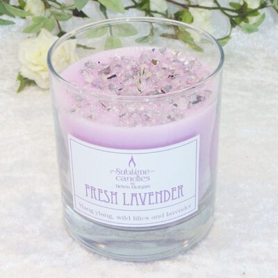 lavender glass candle