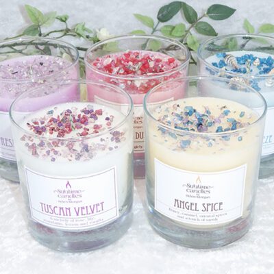 Single wick glass candles