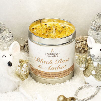 Black Rose & Amber scented candle
